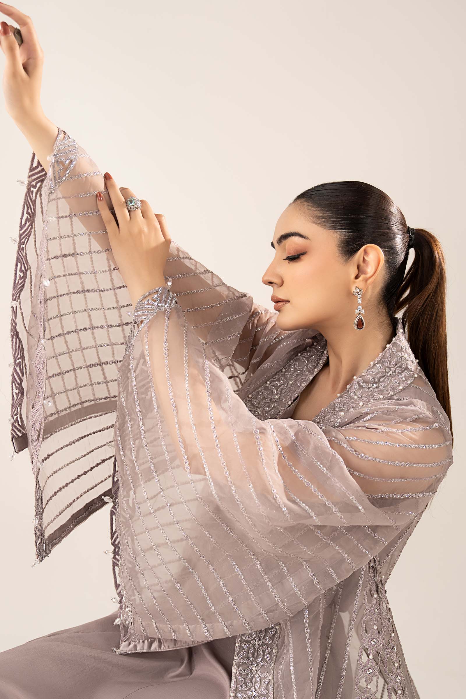 Maria B | Luxury Formals | SF-EF26-12-Lilac - Formal Dress - available at Maria Faisal in UK and USA.