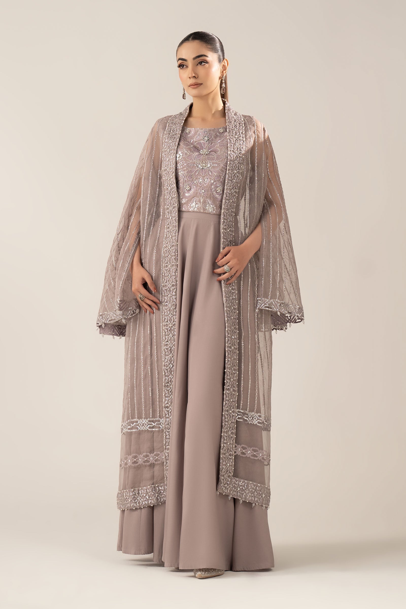Maria B | Luxury Formals | SF-EF26-12-Lilac - Formal Dress - available at Maria Faisal in UK and USA.