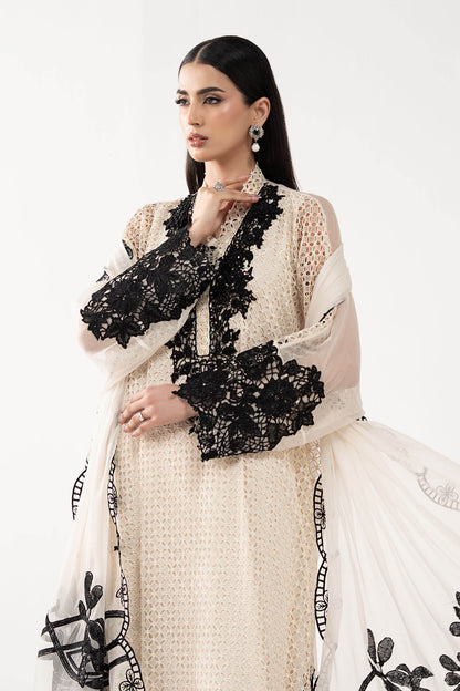 Maria B | Luxury Formals | SF-EF26-13-Off White - Formal Dress - available at Maria Faisal in UK and USA.