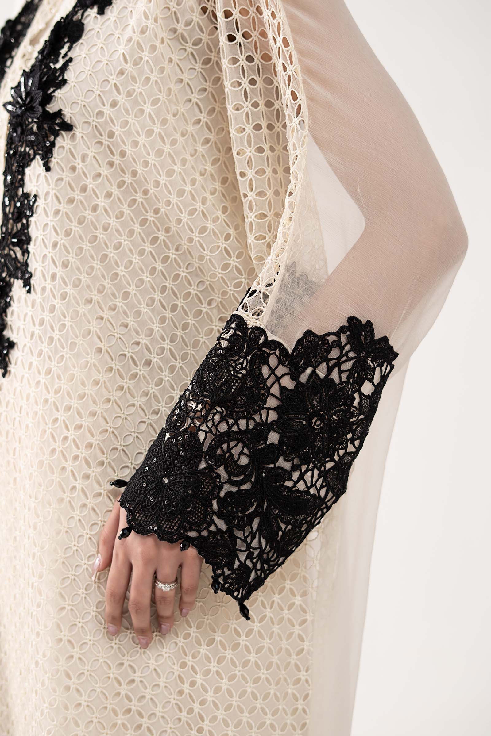 Maria B | Luxury Formals | SF-EF26-13-Off White - Formal Dress - available at Maria Faisal in UK and USA.