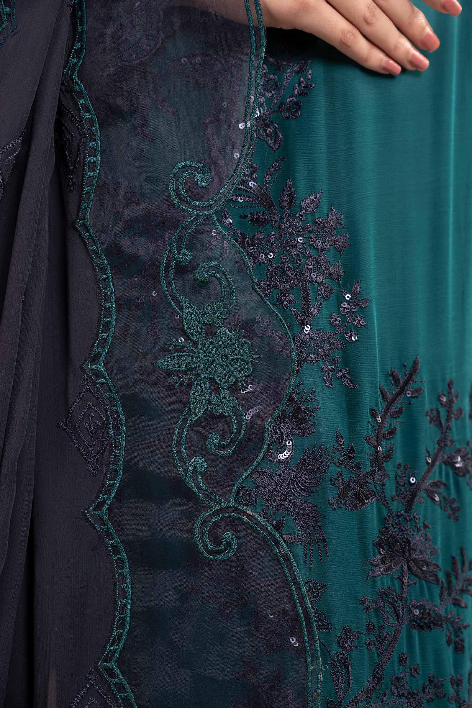 Maria B | Eid Collection 2026 | Sf-Ef26-14 Teal - Luxury Dress - available at Maria Faisal in UK and USA.
