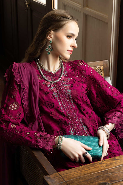 Maria B | Luxury Formals | SF-EF26-16-Magenta - Formal Dress - available at Maria Faisal in UK and USA.