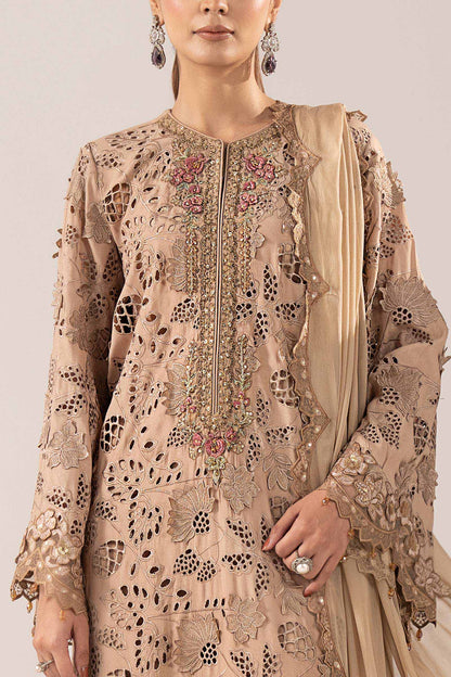 Maria B | Luxury Formals | SF-EF26-16-BEIGE - Formal Dress - available at Maria Faisal in UK and USA.