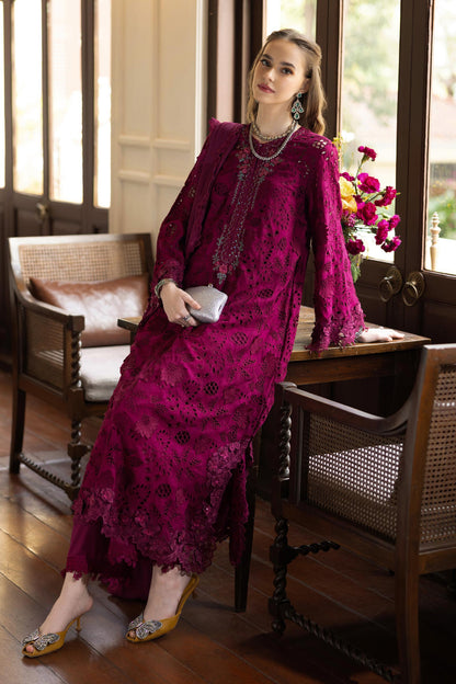 Maria B | Luxury Formals | SF-EF26-16-Magenta - Formal Dress - available at Maria Faisal in UK and USA.