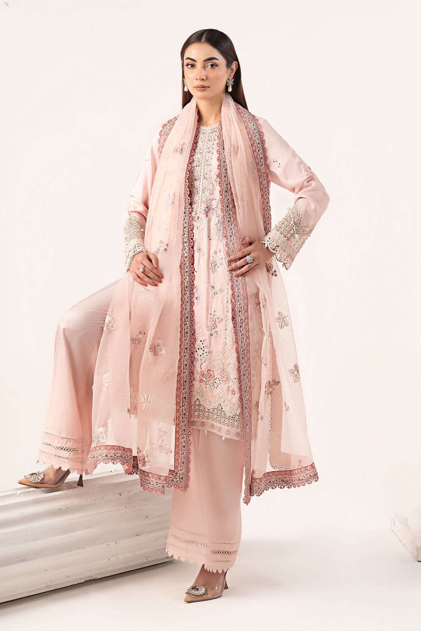 Maria B | Eid Collection 2026 | Sf-Ef26-20 Pink - Luxury Dress - available at Maria Faisal in UK and USA.