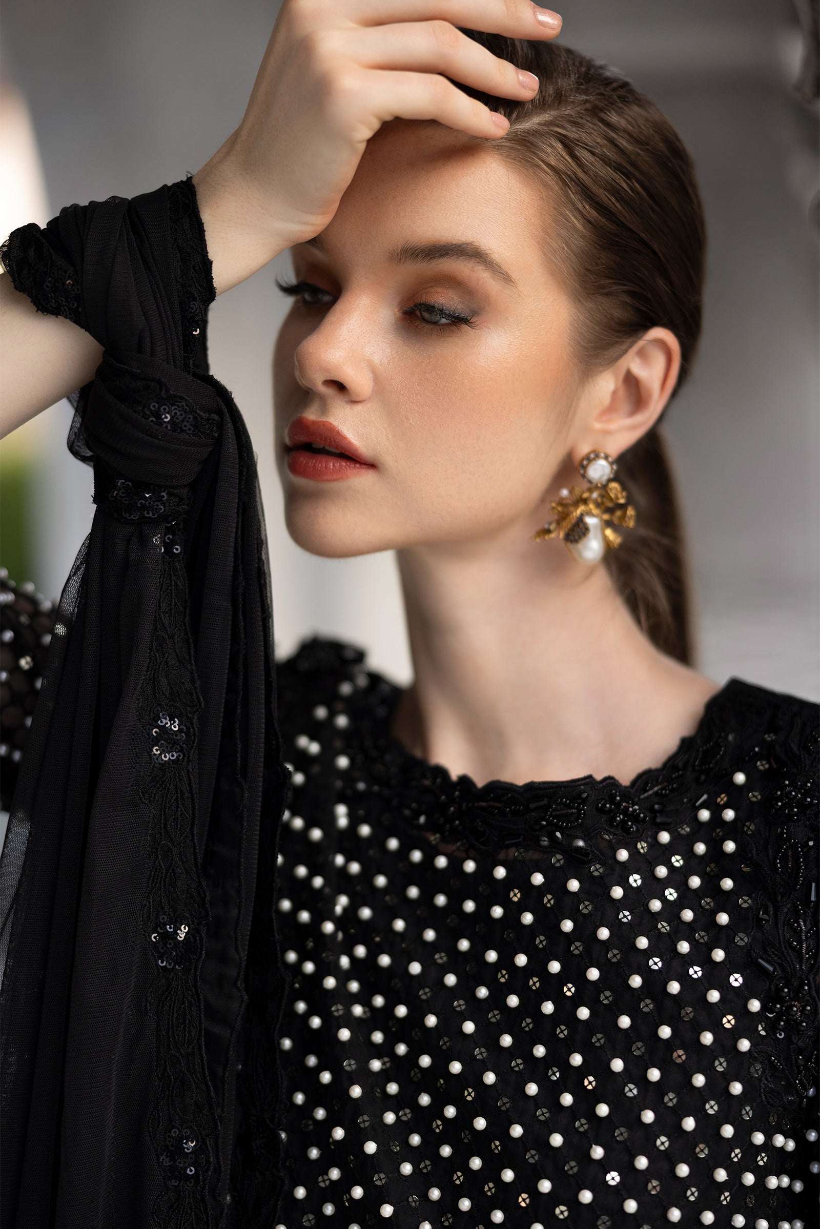 Maria B | Luxury Formals | SF-EF26-23-Black - Formal Dress - available at Maria Faisal in UK and USA.