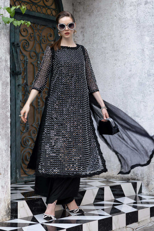 Maria B | Luxury Formals | SF-EF26-23-Black - Formal Dress - available at Maria Faisal in UK and USA.