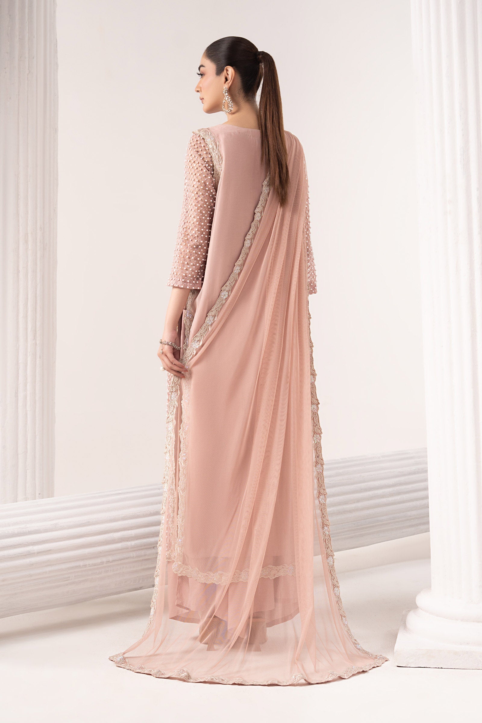 Maria B | Luxury Formals | SF-EF26-23-Pink - Formal Dress - available at Maria Faisal in UK and USA.