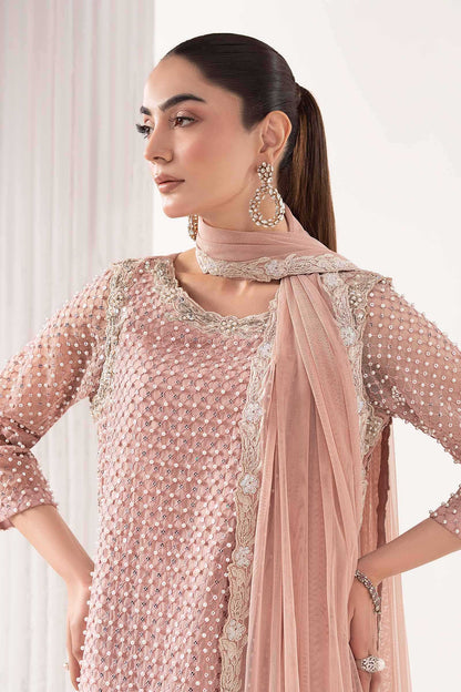 Maria B | Luxury Formals | SF-EF26-23-Pink - Formal Dress - available at Maria Faisal in UK and USA.