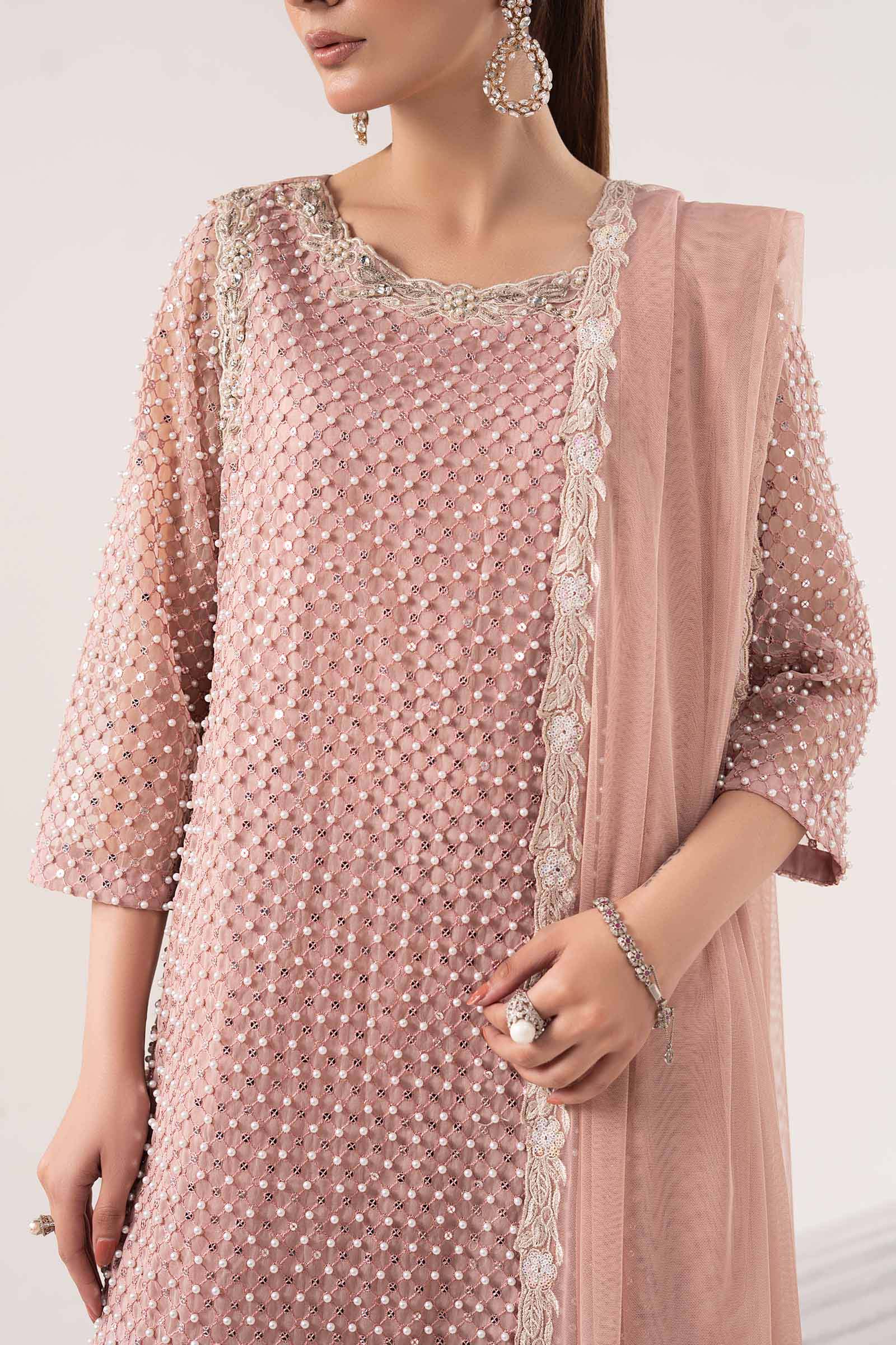 Maria B | Luxury Formals | SF-EF26-23-Pink - Formal Dress - available at Maria Faisal in UK and USA.