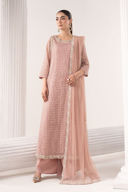 Maria B | Luxury Formals | SF-EF26-23-Pink - Formal Dress - available at Maria Faisal in UK and USA.