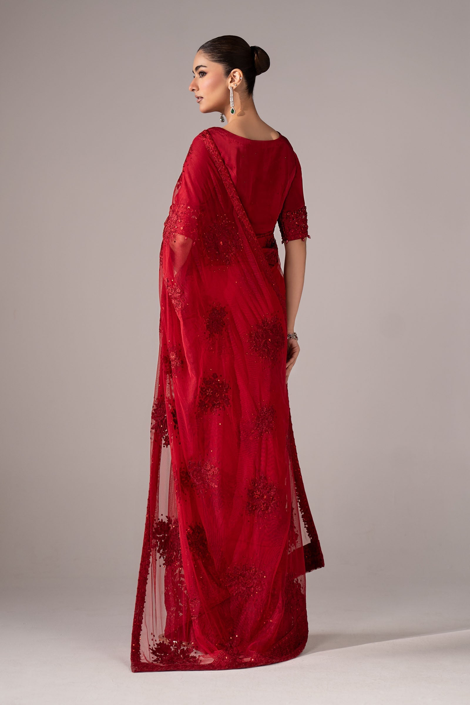 Maria B | Luxury Formals | SF-EF26-56-Red - Formal Dress - available at Maria Faisal in UK and USA.