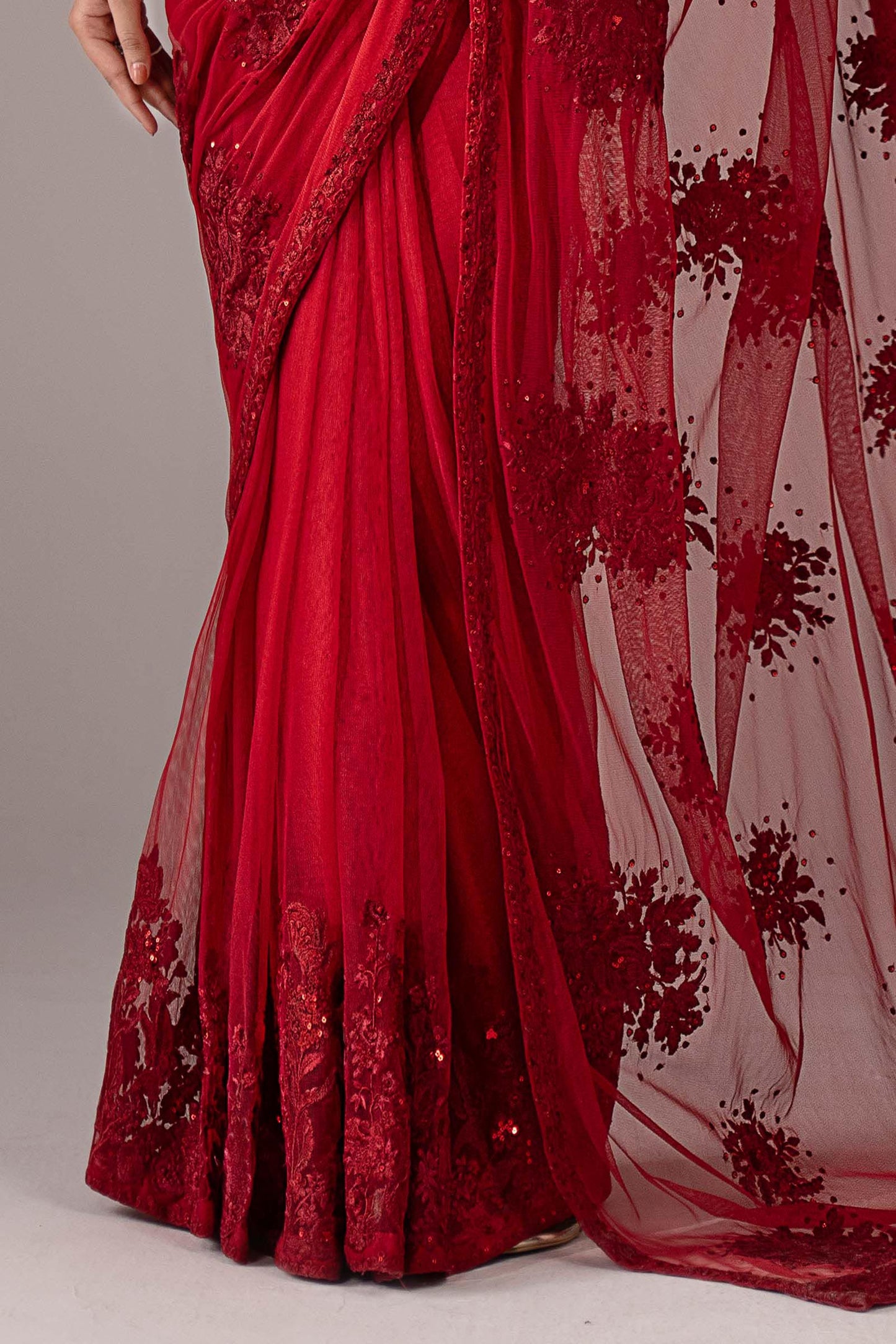 Maria B | Luxury Formals | SF-EF26-56-Red - Formal Dress - available at Maria Faisal in UK and USA.