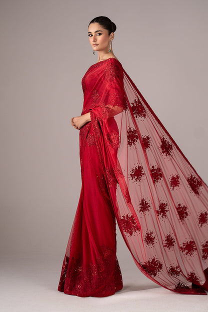 Maria B | Luxury Formals | SF-EF26-56-Red - Formal Dress - available at Maria Faisal in UK and USA.