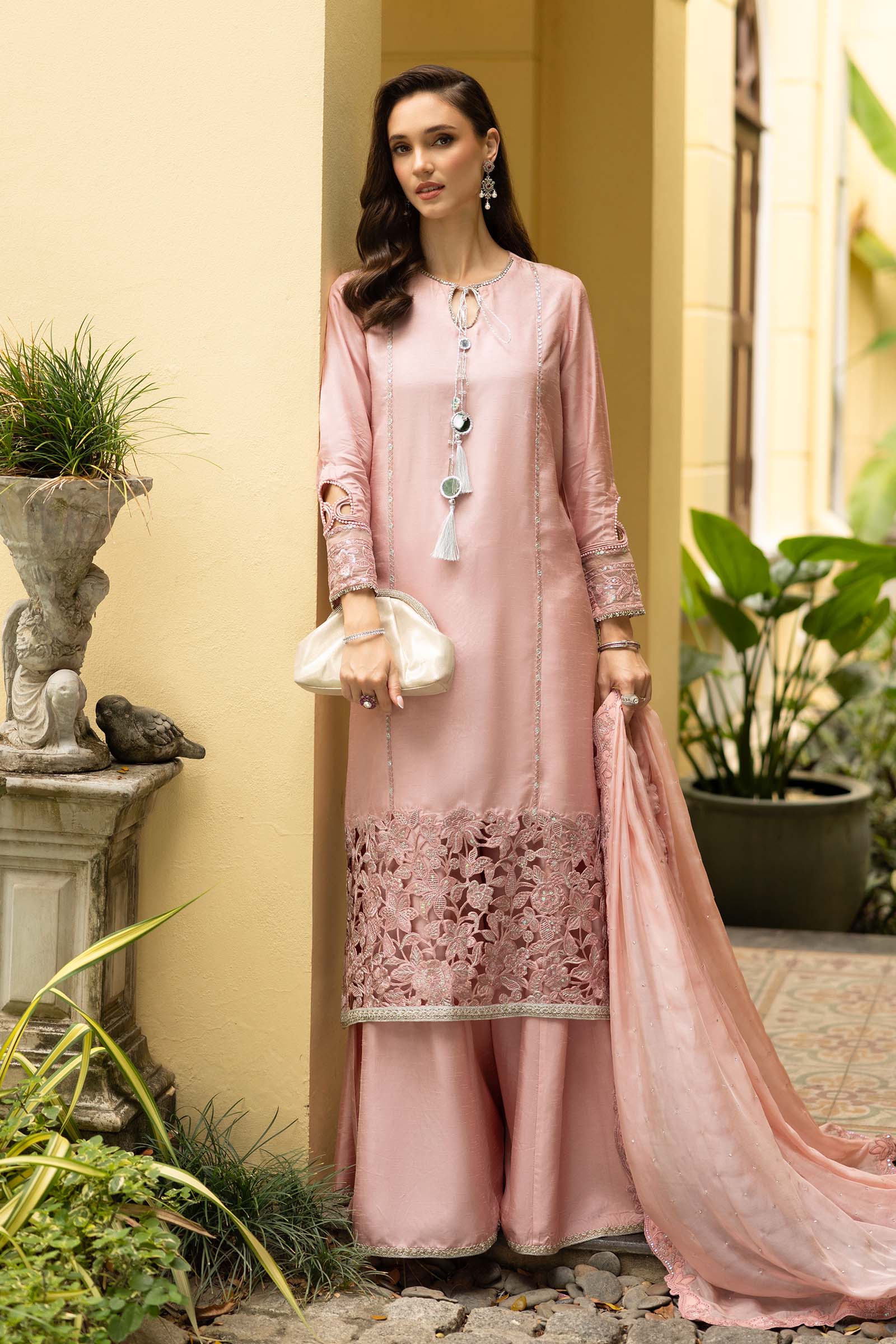 Maria B | Luxury Formals | SF-EF26-63-Pink - Formal Dress - available at Maria Faisal in UK and USA.