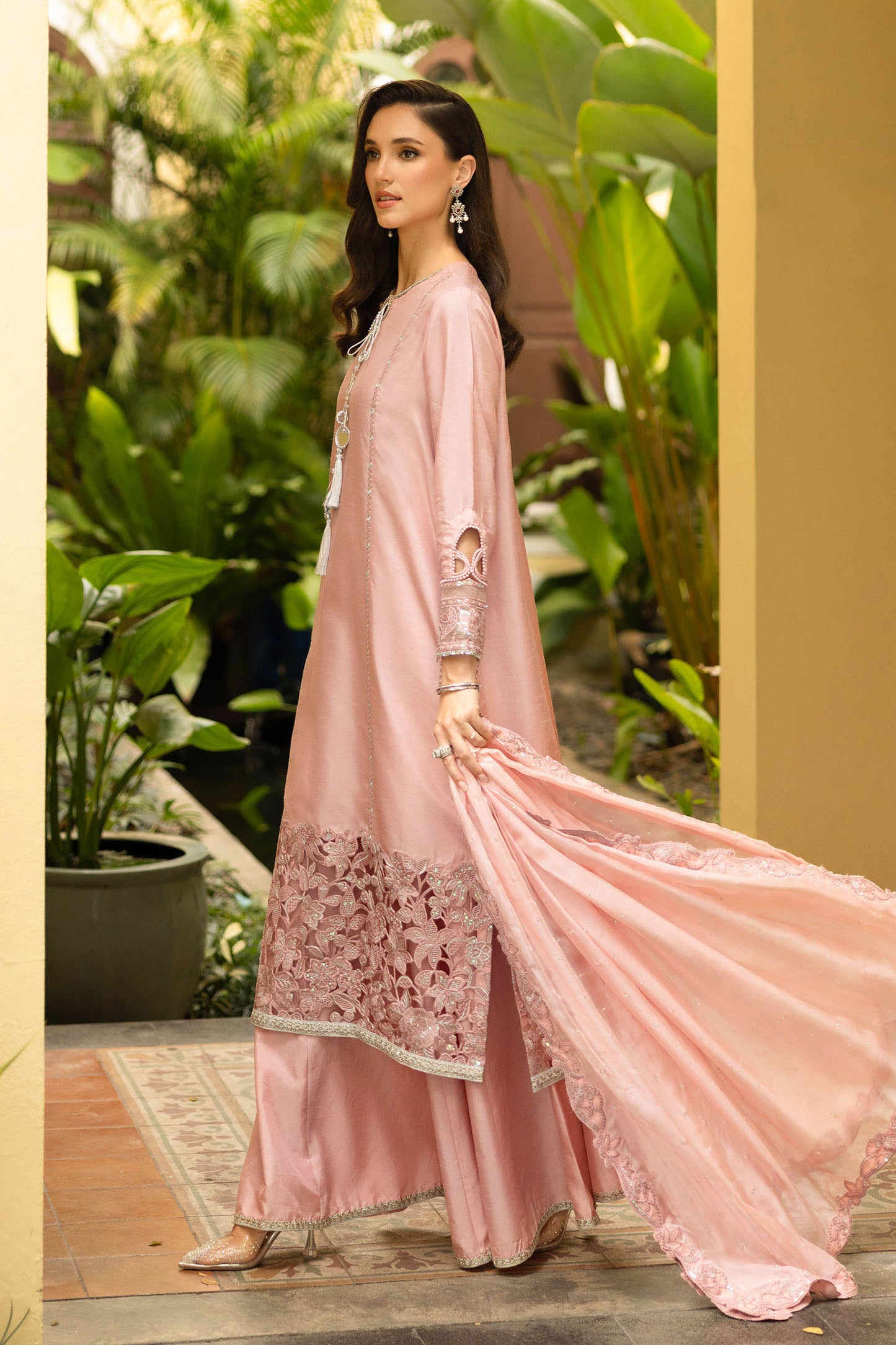 Maria B | Luxury Formals | SF-EF26-63-Pink - Formal Dress - available at Maria Faisal in UK and USA.