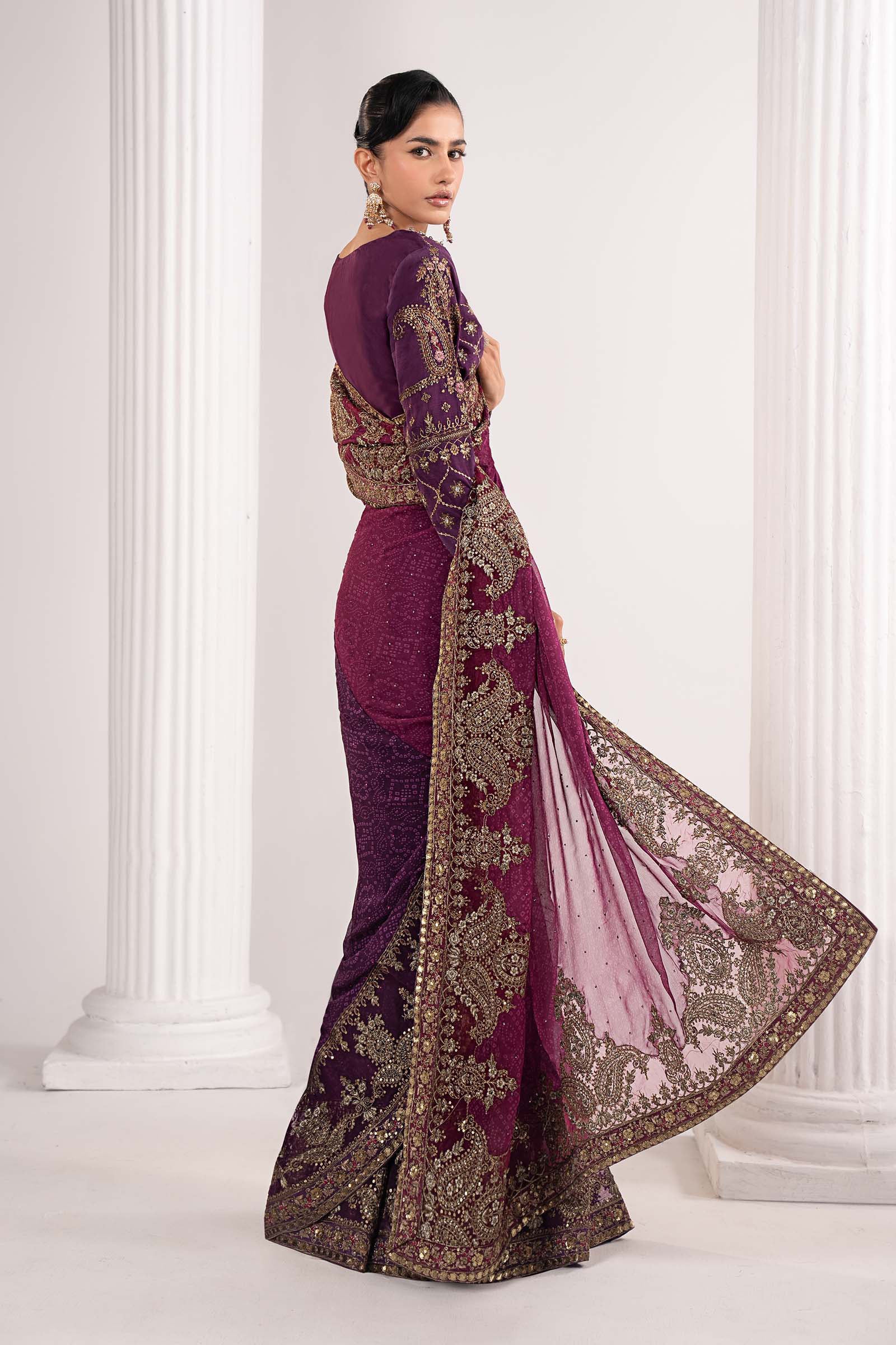 Maria B | Luxury Formals | SF-EF26-67-Purple - Formal Dress - available at Maria Faisal in UK and USA.