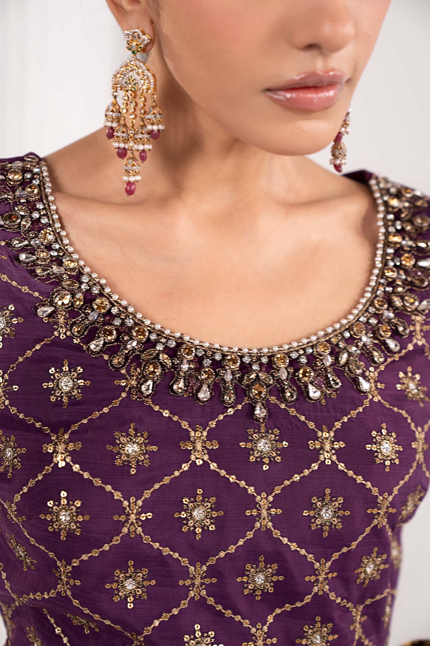 Maria B | Luxury Formals | SF-EF26-67-Purple - Formal Dress - available at Maria Faisal in UK and USA.