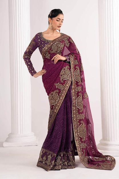 Maria B | Luxury Formals | SF-EF26-67-Purple - Formal Dress - available at Maria Faisal in UK and USA.