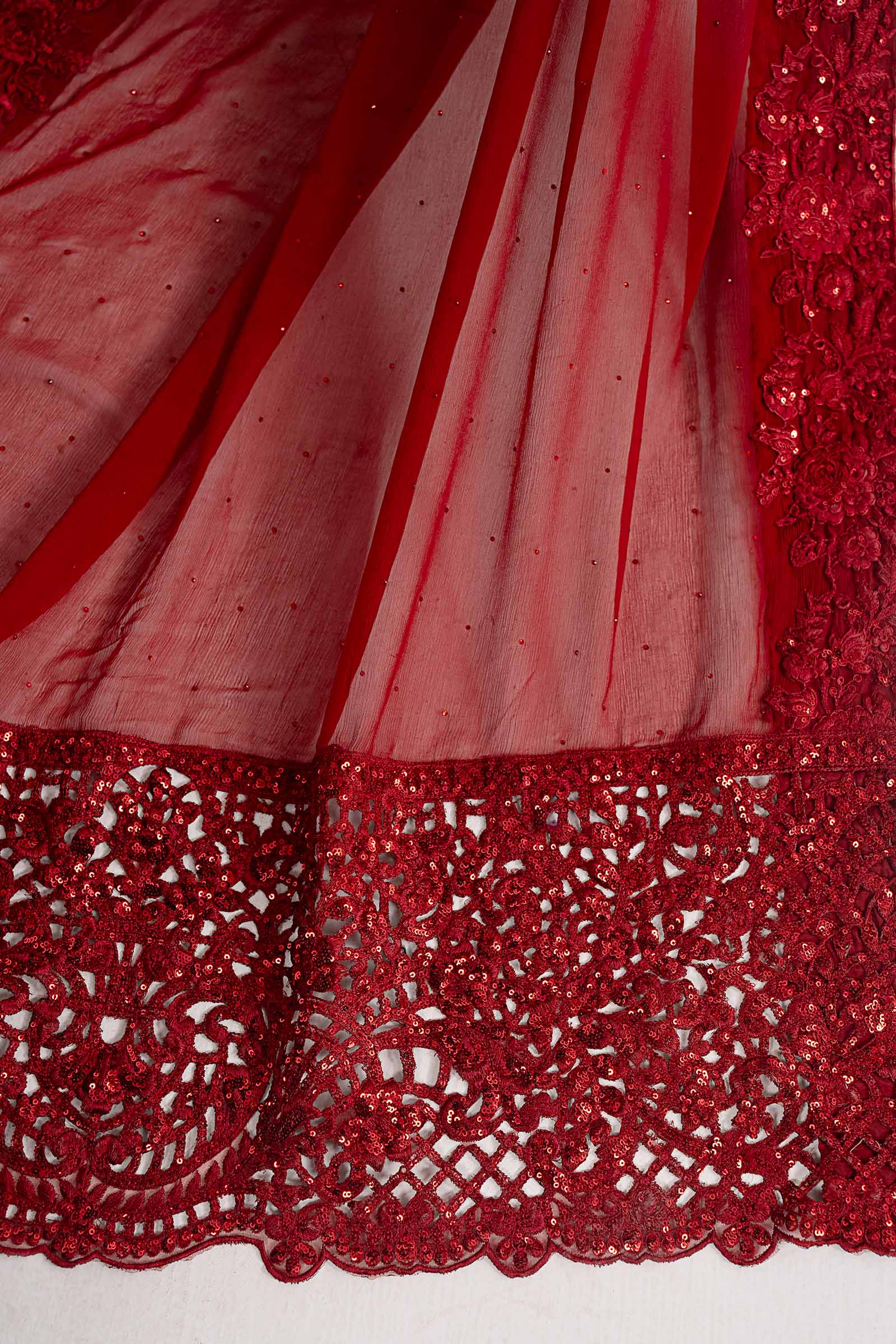 Maria B | Luxury Formals | SF-EF26-70-Red - Formal Dress - available at Maria Faisal in UK and USA.
