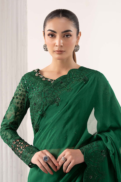 Maria B | Luxury Formals | SF-EF26-73-Green - Formal Dress - available at Maria Faisal in UK and USA.