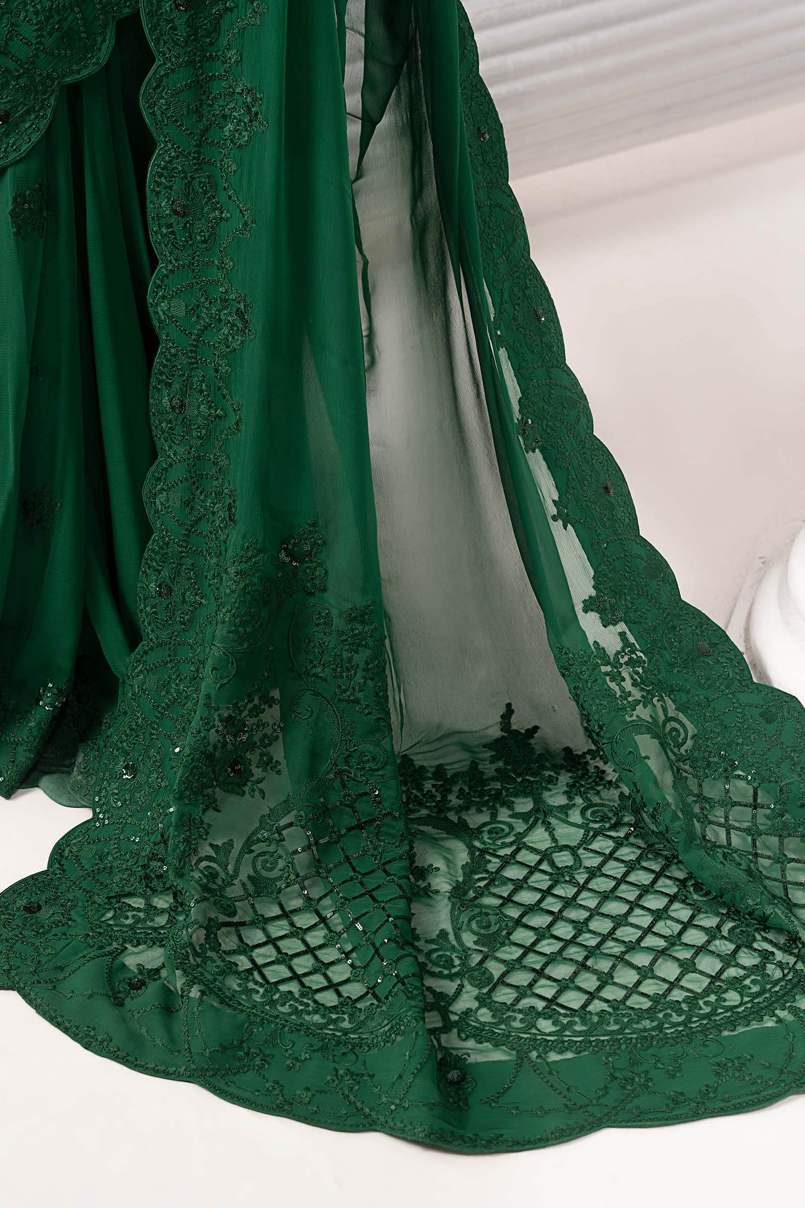 Maria B | Luxury Formals | SF-EF26-73-Green - Formal Dress - available at Maria Faisal in UK and USA.