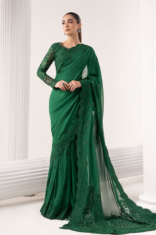 Maria B | Luxury Formals | SF-EF26-73-Green - Formal Dress - available at Maria Faisal in UK and USA.