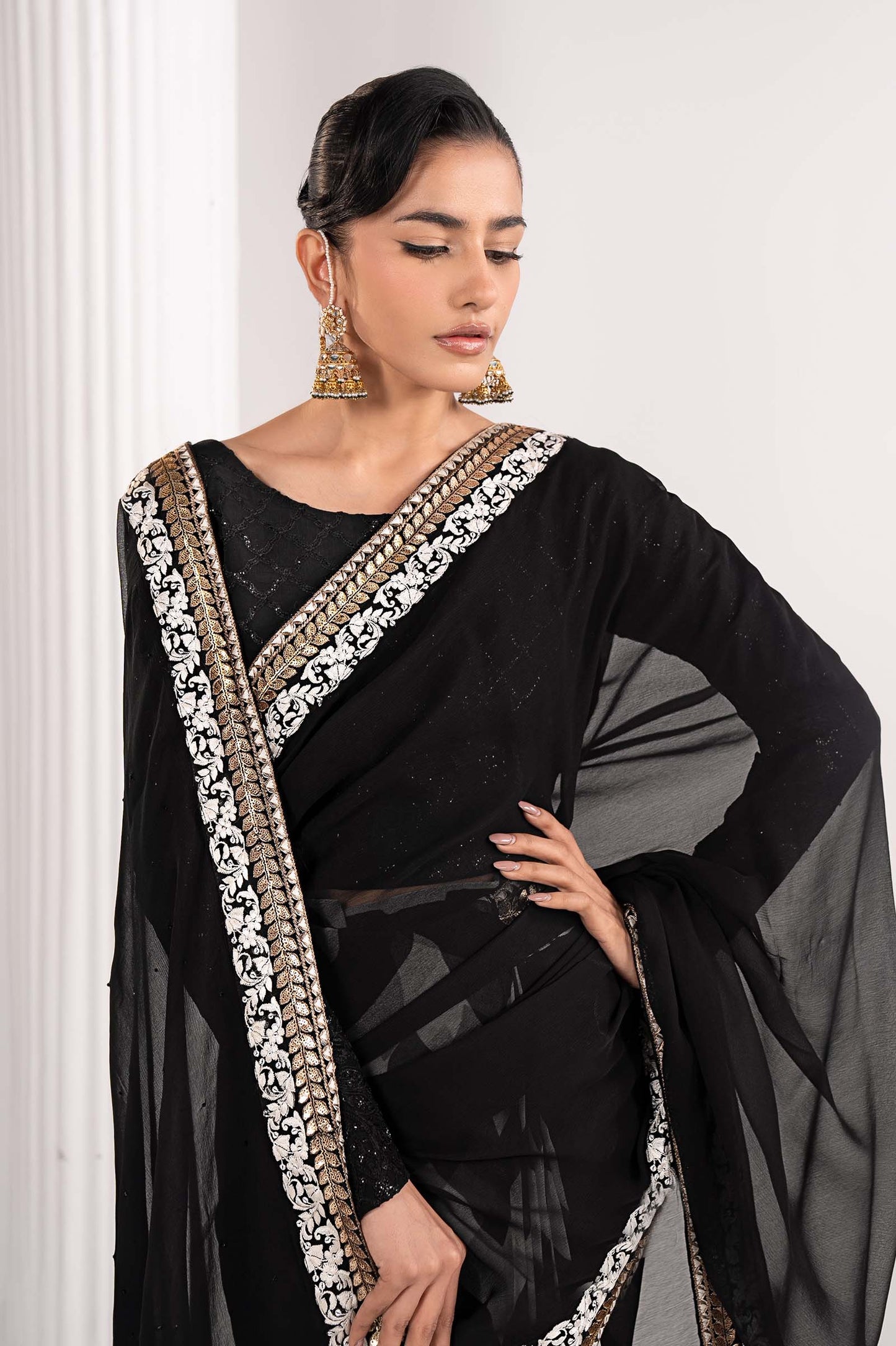 Maria B | Luxury Formals | SF-EF26-74-Black - Formal Dress - available at Maria Faisal in UK and USA.