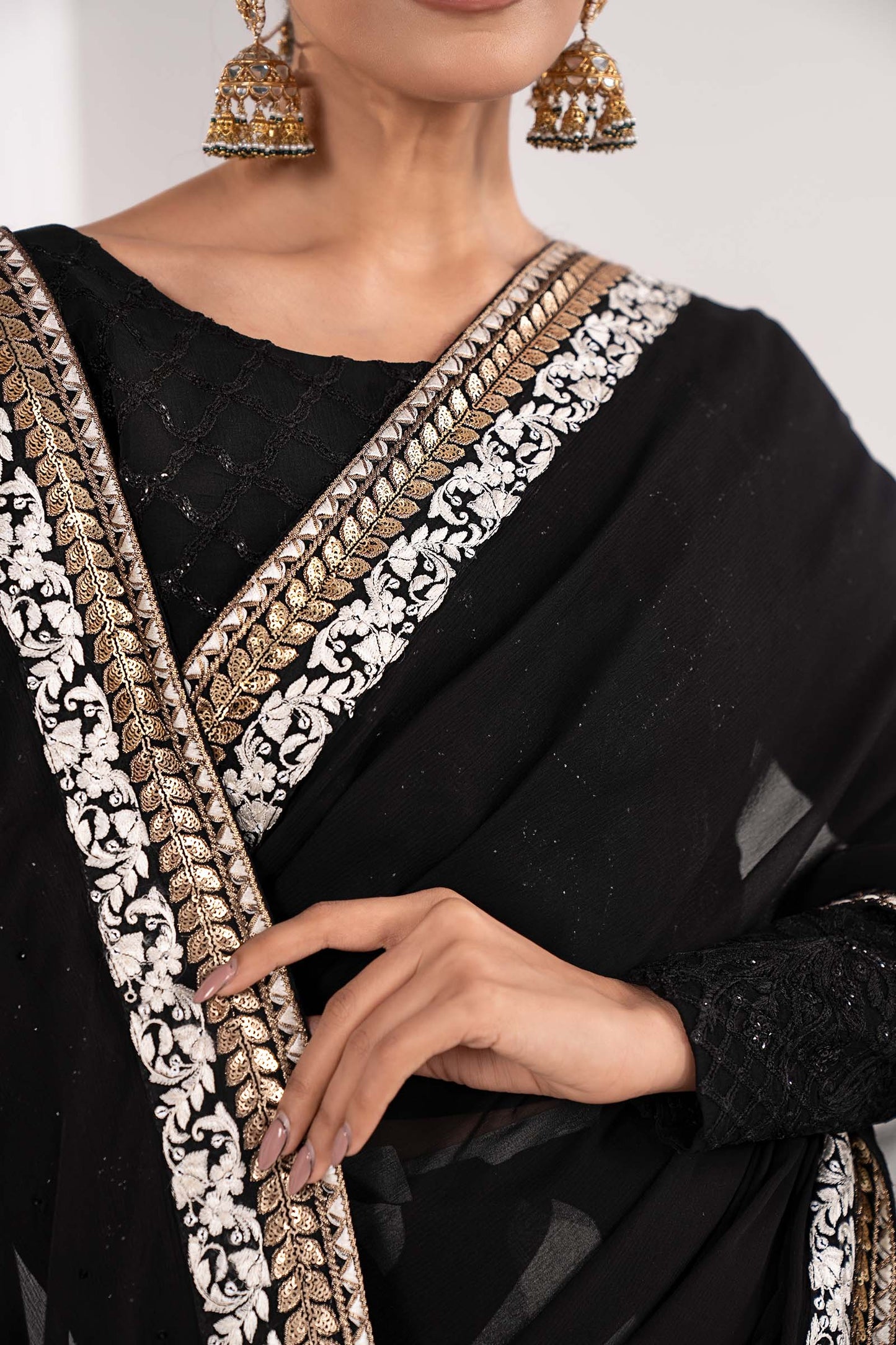 Maria B | Luxury Formals | SF-EF26-74-Black - Formal Dress - available at Maria Faisal in UK and USA.