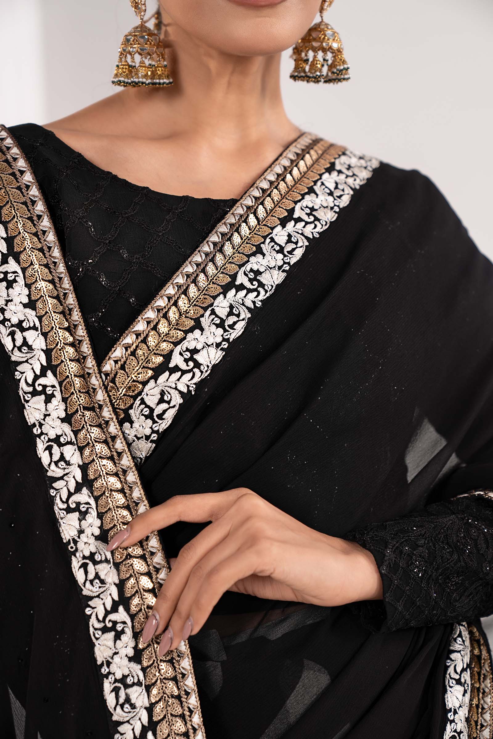 Maria B | Luxury Formals | SF-EF26-74-Black - Formal Dress - available at Maria Faisal in UK and USA.