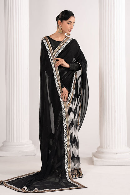 Maria B | Luxury Formals | SF-EF26-74-Black - Formal Dress - available at Maria Faisal in UK and USA.