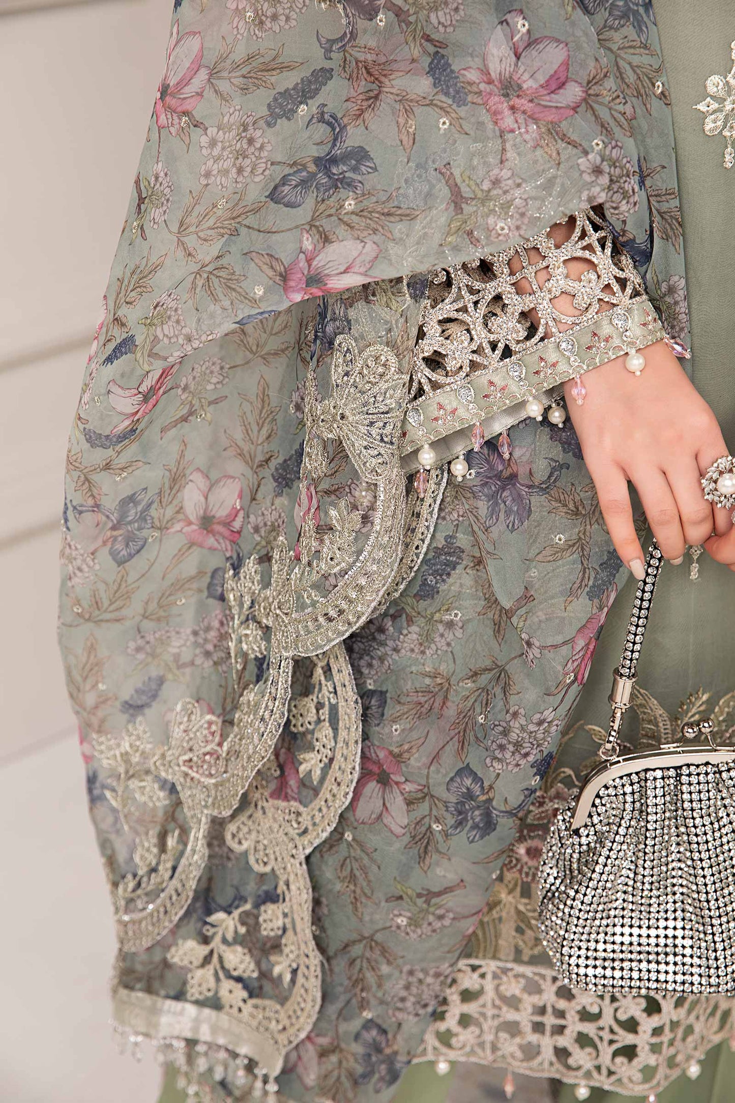 Maria B | Pre Fall Dresses | 3 Piece Embroidered Organza Suit TT - Ladies Clothes - Maria Faisal