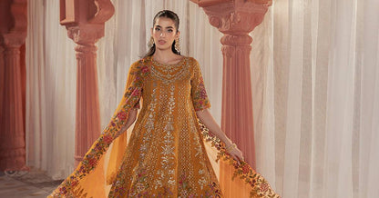 Maira B | Ready to Wear | SF-EF25-42 Mustard by Maria Faisal - Registered Vendor of : Maria B - type : Wedding Dress - 100% original wedding dresses