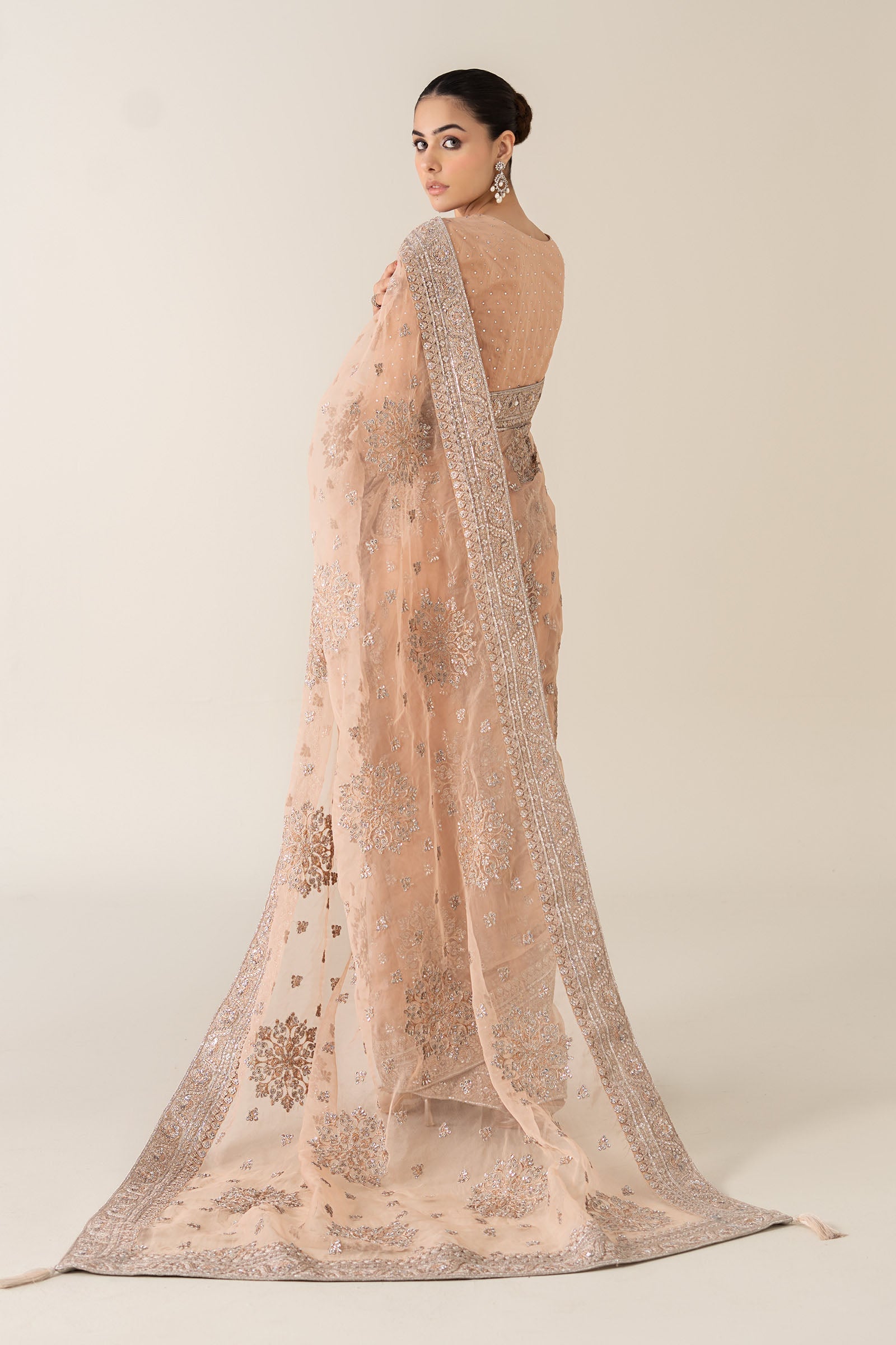 Maria B | Pre Fall 25 | Organza Saree 09 - Ladies Clothes - Maria Faisal