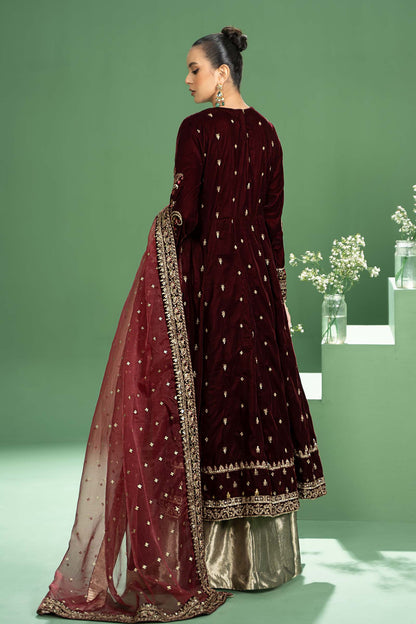 Maira B | Ready to Wear | SF-W24-02 Maroon by Maria Faisal - Registered Vendor of : Maria B - type : Wedding Dress - 100% original wedding dresses