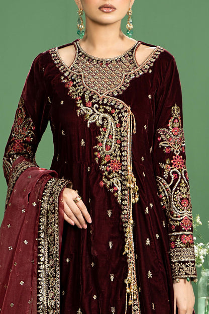 Maira B | Ready to Wear | SF-W24-02 Maroon by Maria Faisal - Registered Vendor of : Maria B - type : Wedding Dress - 100% original wedding dresses