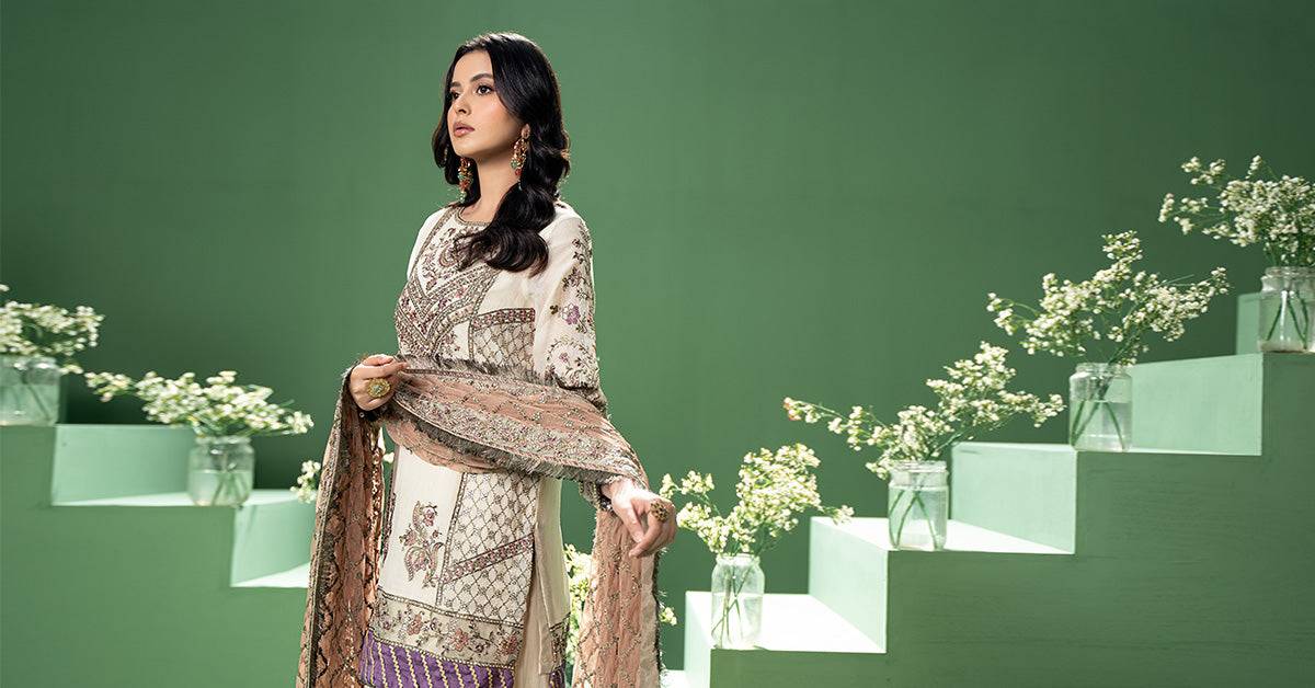 Maira B | Ready to Wear | SF-W24-45 by Maria Faisal - Registered Vendor of : Maria B - type : Wedding Dress - 100% original wedding dresses