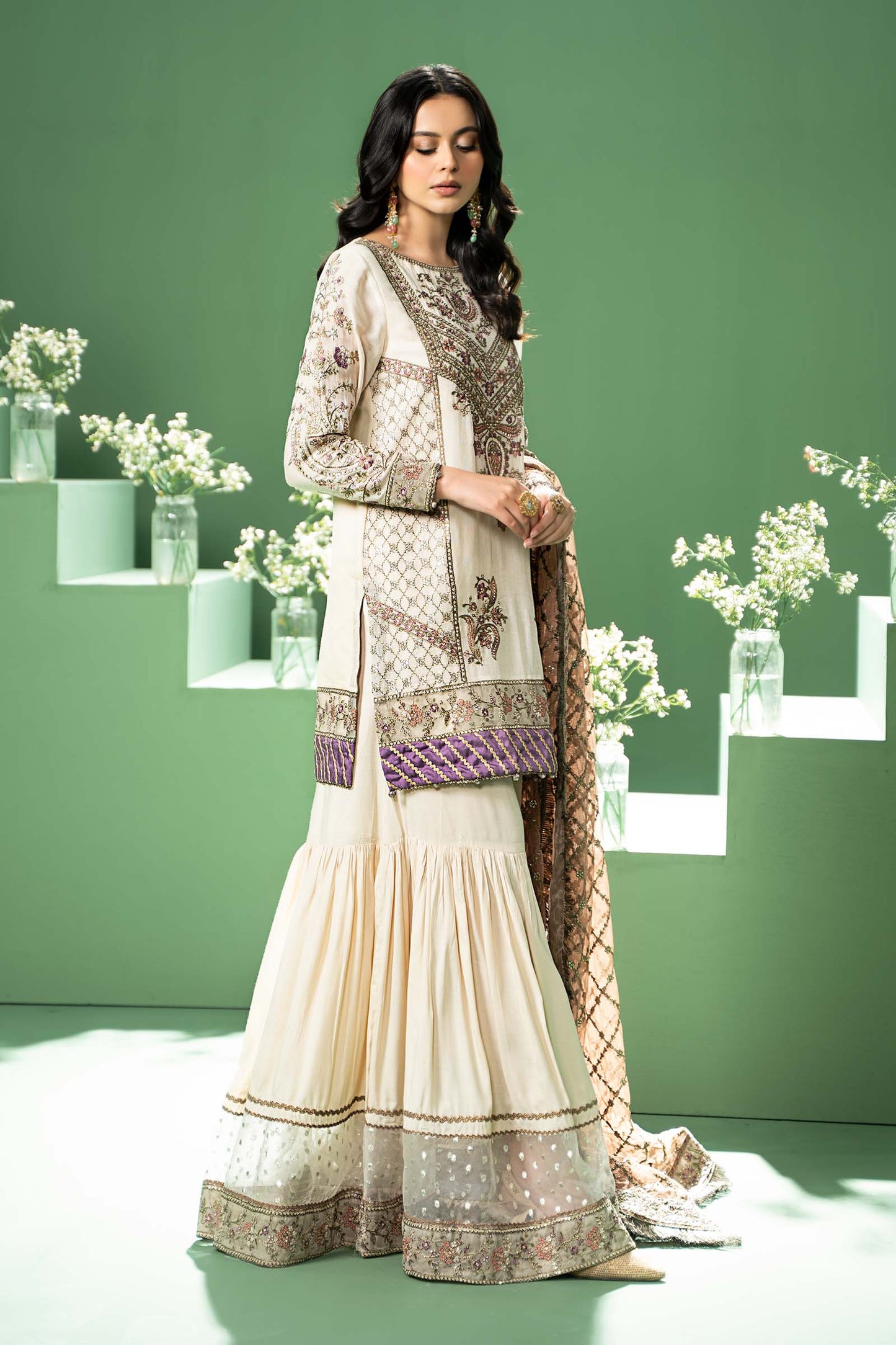 Maira B | Ready to Wear | SF-W24-45 by Maria Faisal - Registered Vendor of : Maria B - type : Wedding Dress - 100% original wedding dresses