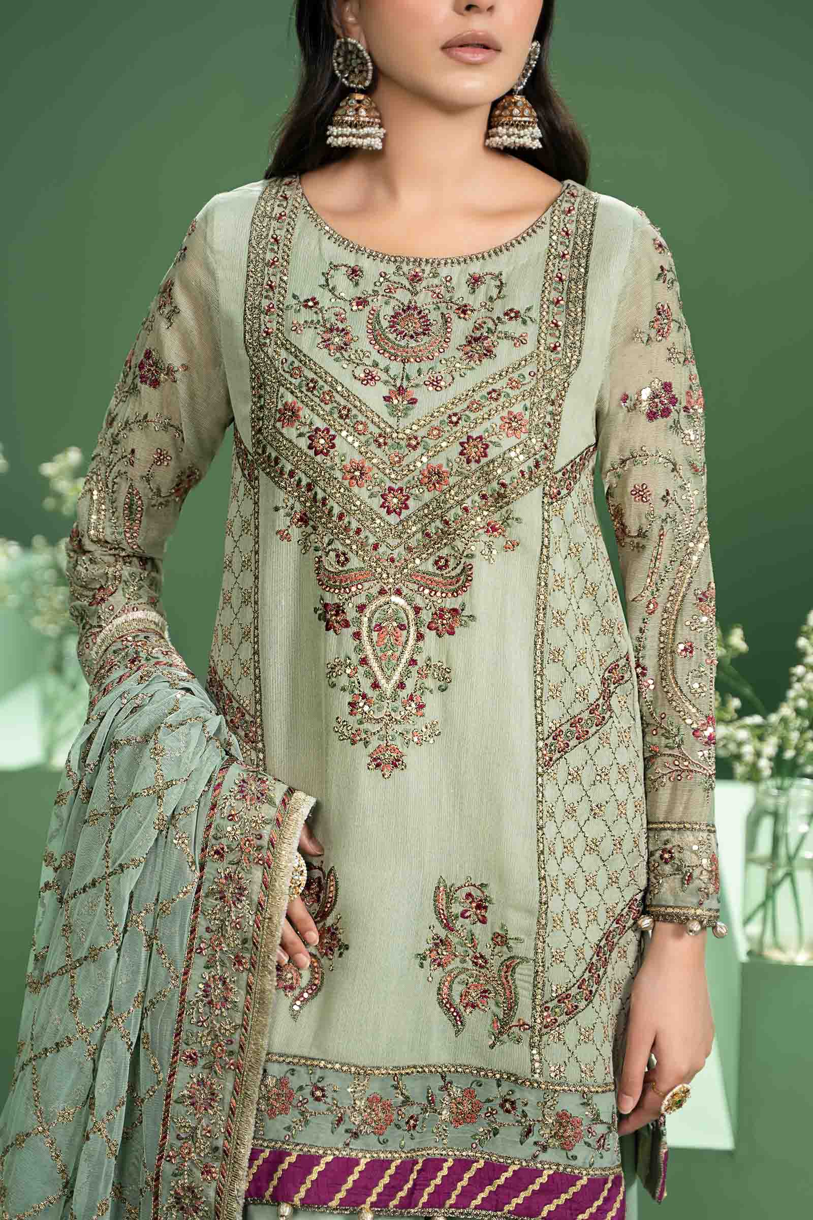 Maira B | Ready to Wear | SF-W24-45 by Maria Faisal - Registered Vendor of : Maria B - type : Wedding Dress - 100% original wedding dresses