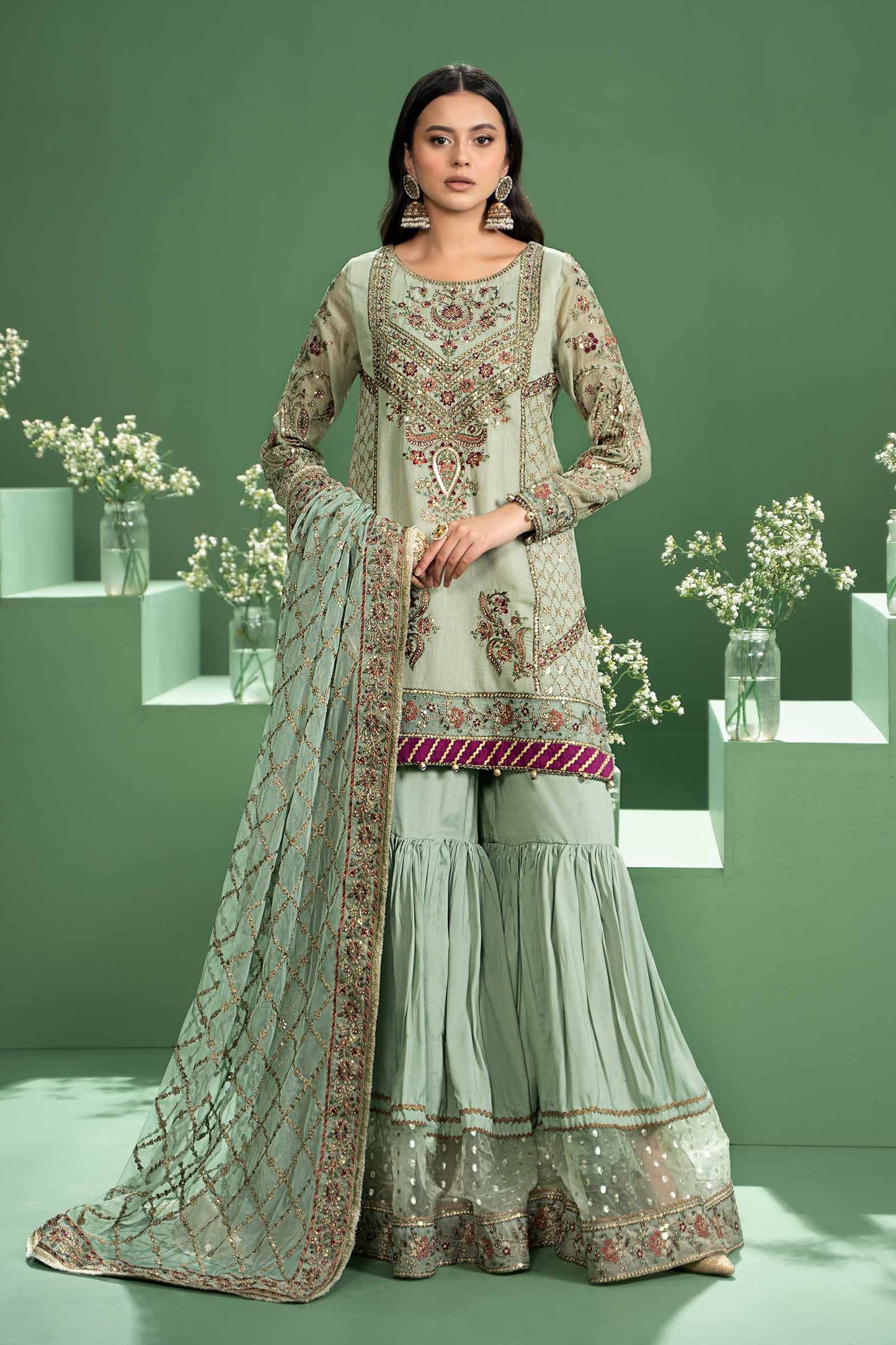 Maira B | Ready to Wear | SF-W24-45 by Maria Faisal - Registered Vendor of : Maria B - type : Wedding Dress - 100% original wedding dresses