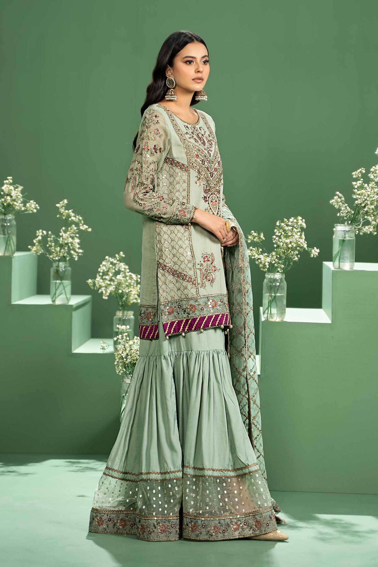 Maira B | Ready to Wear | SF-W24-45 by Maria Faisal - Registered Vendor of : Maria B - type : Wedding Dress - 100% original wedding dresses
