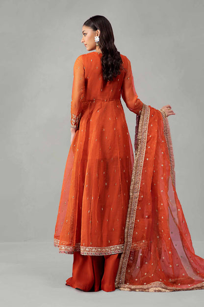 Maira B | Ready to Wear | SF-W24-19 Orange by Maria Faisal - Registered Vendor of : Maria B - type : Wedding Dress - 100% original wedding dresses
