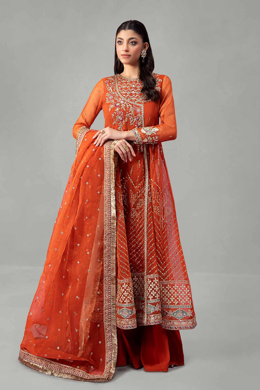 Maira B | Ready to Wear | SF-W24-19 Orange by Maria Faisal - Registered Vendor of : Maria B - type : Wedding Dress - 100% original wedding dresses