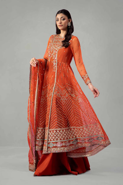 Maira B | Ready to Wear | SF-W24-19 Orange by Maria Faisal - Registered Vendor of : Maria B - type : Wedding Dress - 100% original wedding dresses