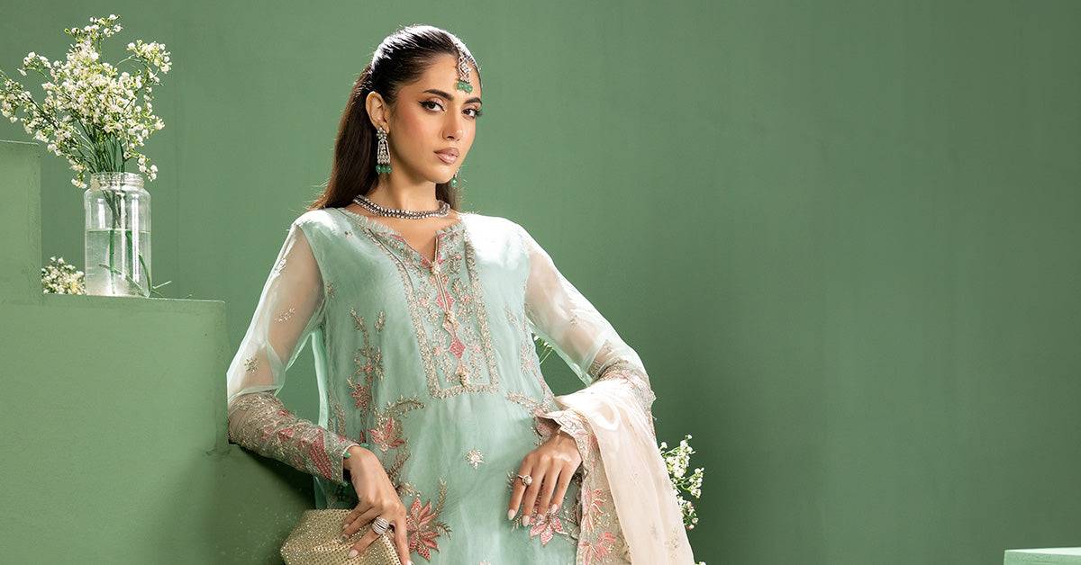 Maira B | Ready to Wear | SF-W24-27 White by Maria Faisal - Registered Vendor of : Maria B - type : Wedding Dress - 100% original wedding dresses