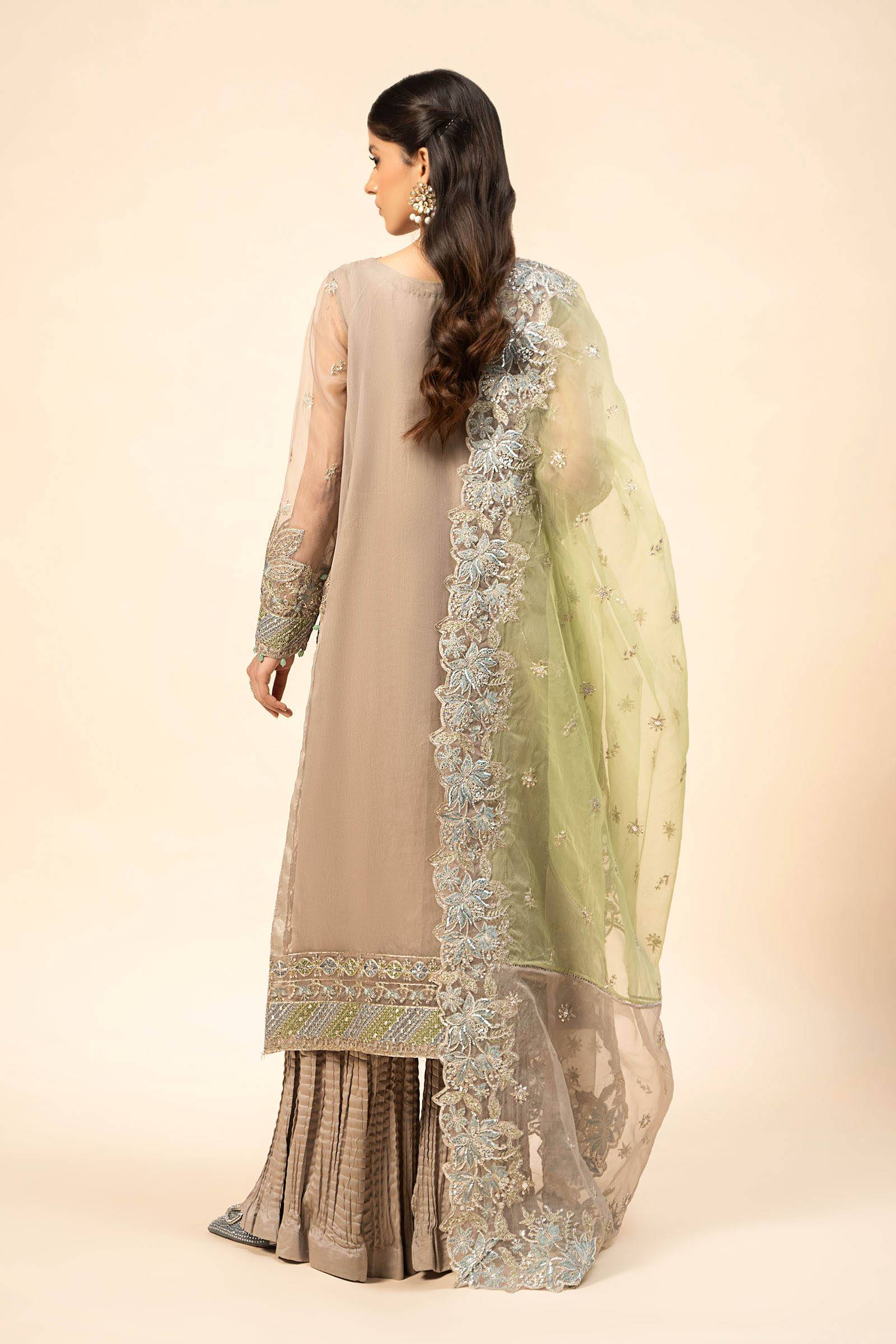 Maira B | Ready to Wear | SF-W24-27 Grey by Maria Faisal - Registered Vendor of : Maria B - type : Wedding Dress - 100% original wedding dresses