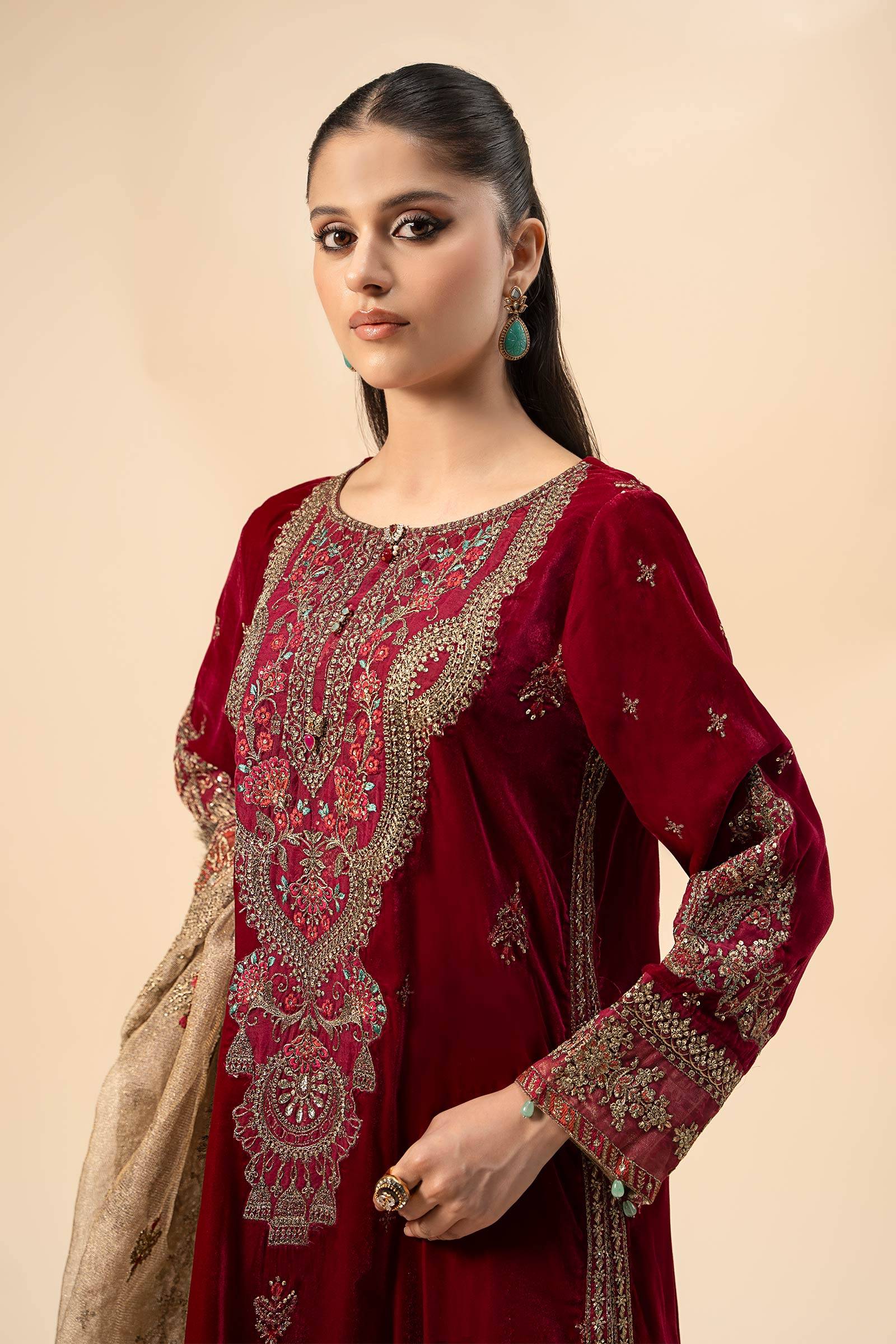 Maira B | Ready to Wear | SF-W24-29 Pink by Maria Faisal - Registered Vendor of : Maria B - type : Wedding Dress - 100% original wedding dresses