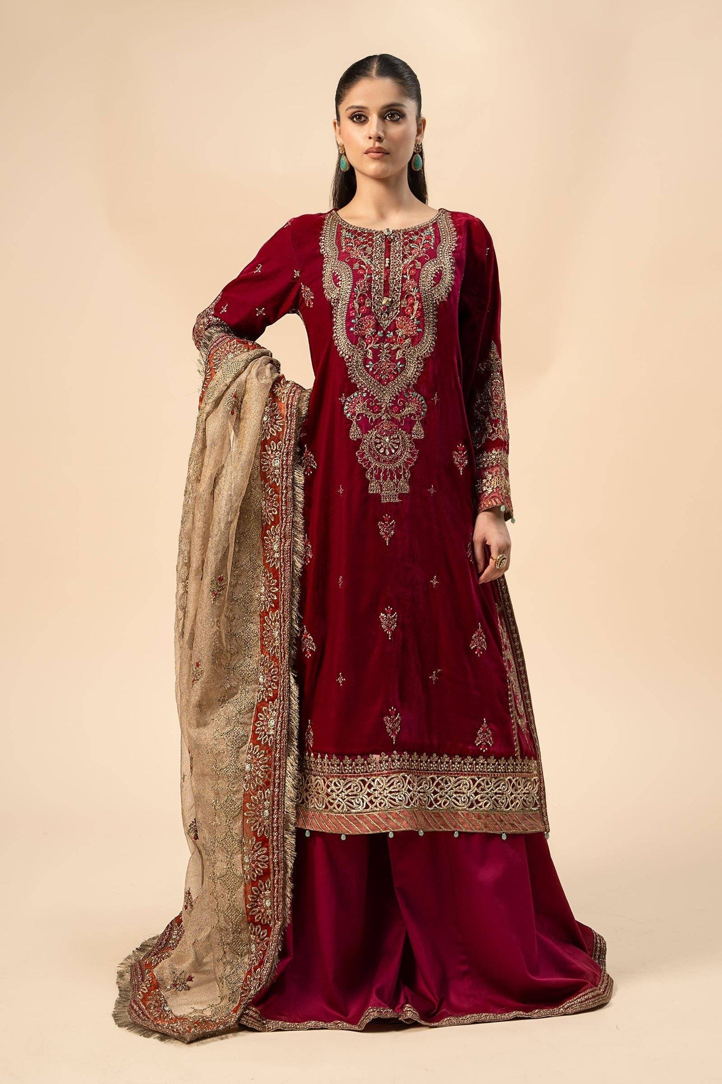 Maira B | Ready to Wear | SF-W24-29 Pink by Maria Faisal - Registered Vendor of : Maria B - type : Wedding Dress - 100% original wedding dresses