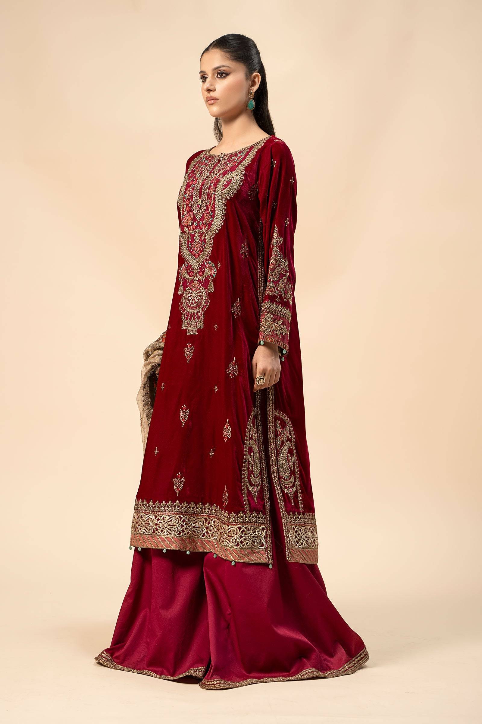 Maira B | Ready to Wear | SF-W24-29 Pink by Maria Faisal - Registered Vendor of : Maria B - type : Wedding Dress - 100% original wedding dresses