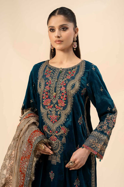 Maira B | Ready to Wear | SF-W24-29 Teal Blue by Maria Faisal - Registered Vendor of : Maria B - type : Wedding Dress - 100% original wedding dresses